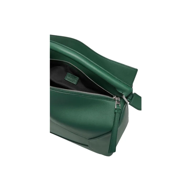 LOEWE Puzzle Calfskin Shoulder Bag Crossbody Bag Handbag Large Size Men's Evergreen-5