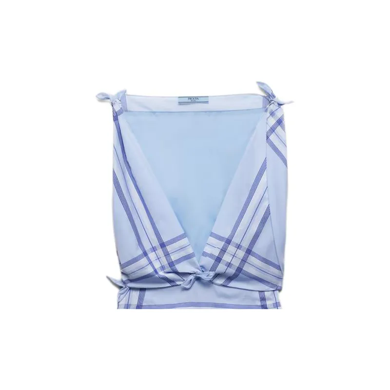 PRADA Checked Cotton Minidress-3