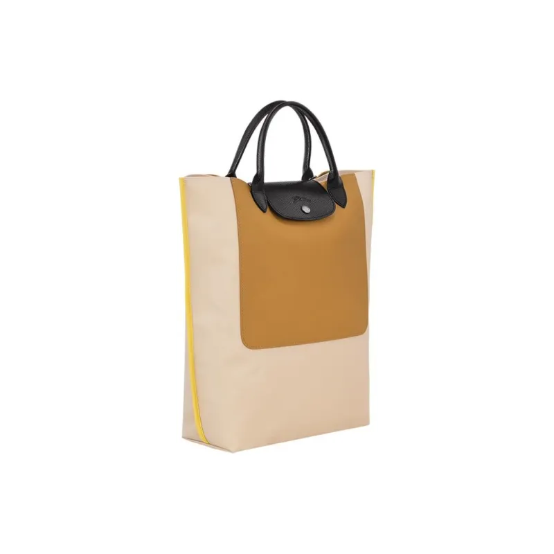 LONGCHAMP Polyamide Tote Bag Shopping Bag Handbag Medium Size Women's Beige-1