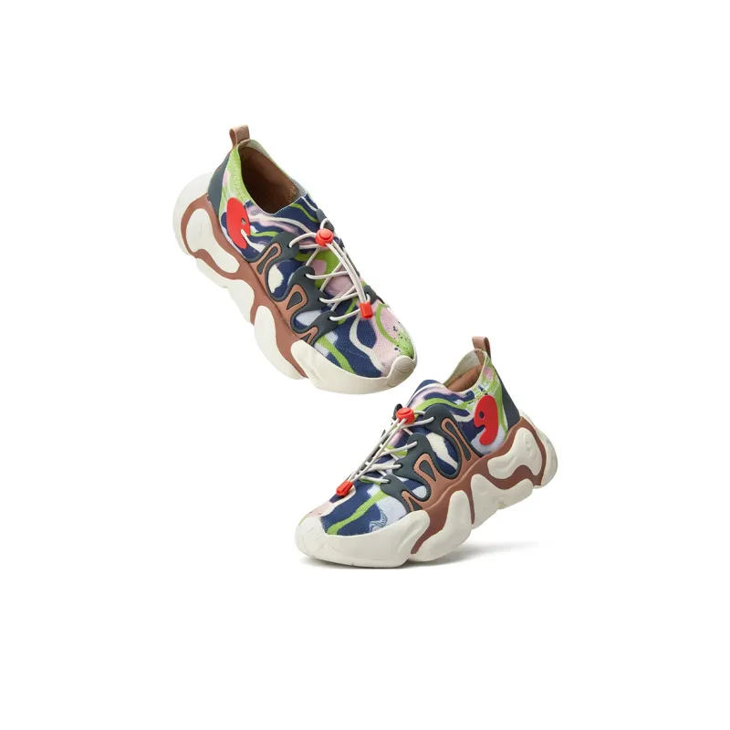 U.IN Painted Travel Shoes Low Top Chunky Sneakers Unisex-14
