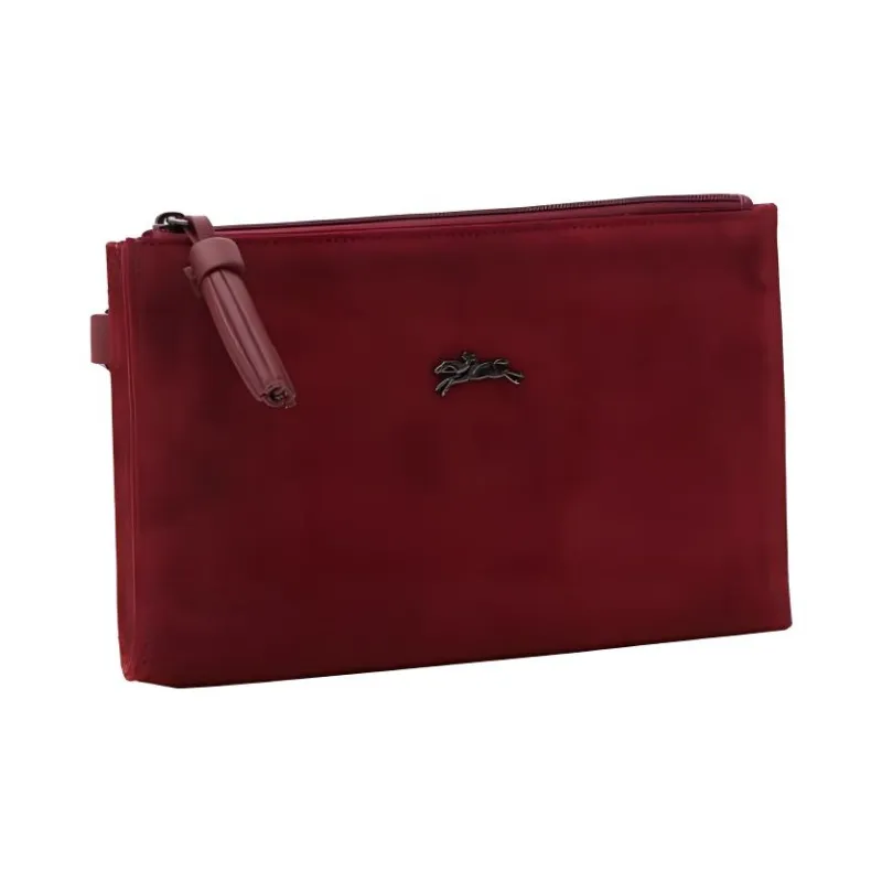 LONGCHAMP Pénélope Cow Leather Makeup Bag Women's Red-1