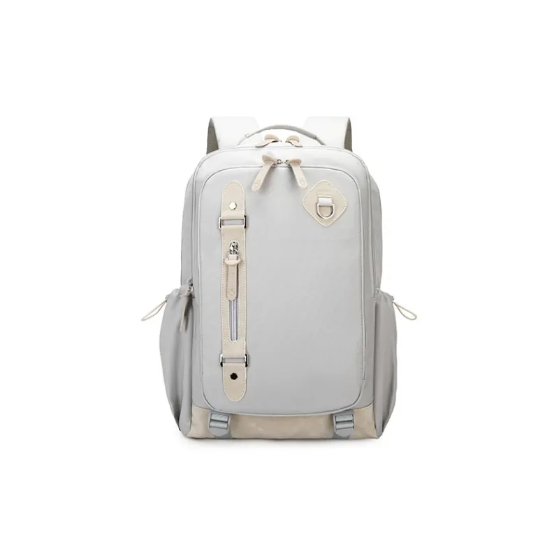 Almost Bear Polyester Backpack Computer Backpack Large Size Unisex Classic Black/White Sand Gray-5
