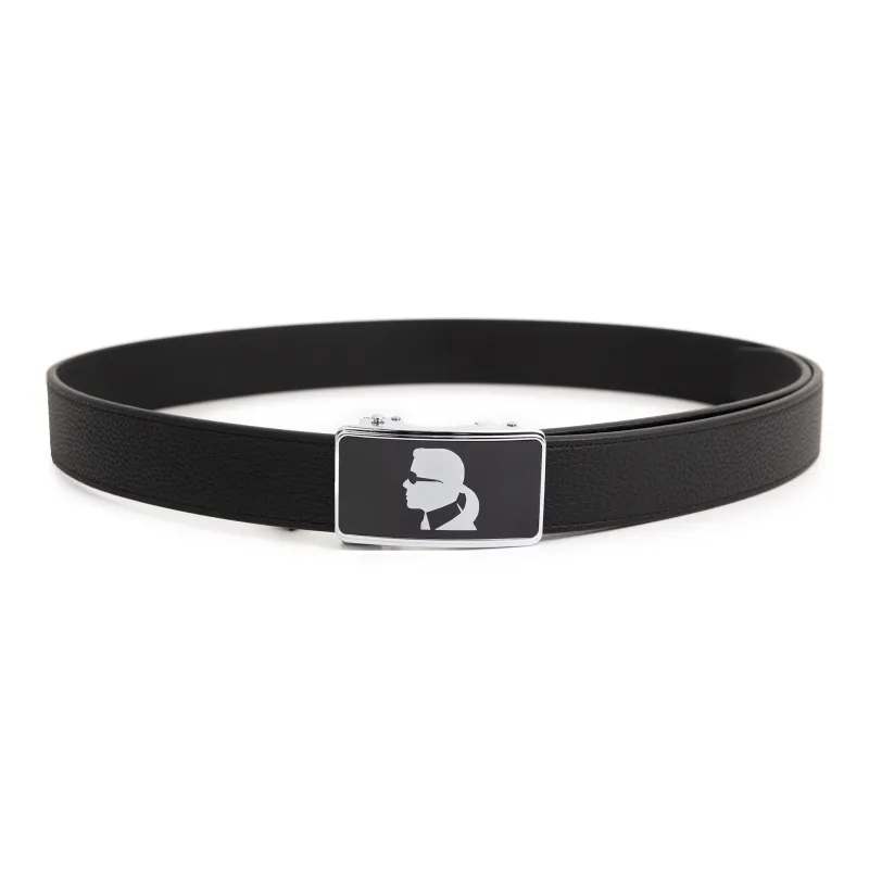 KARL LAGERFELD Top Grain Cow Leather Belts Unisex Width 34mm-1