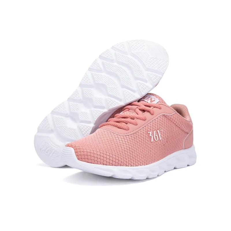 361° Cushioning Wear-Resistant Low-Top Casual Running Shoes Women's Pink White-5