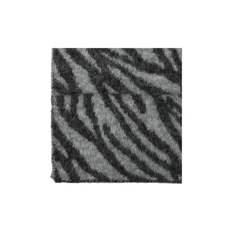 ZARA Acrylic Alpaca Polyester Wool Polyamide Elastane Knit Scarves Women's Black-2