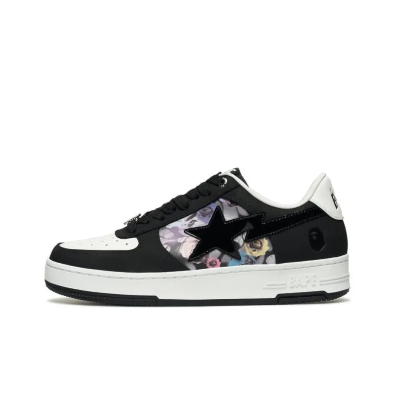 A BATHING APE STA Wear resistant And Lightweight Low Top Skateboard Shoes Unisex Black-0