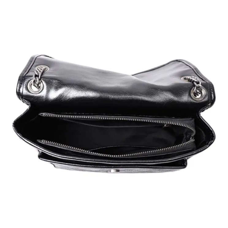 COMELY Synthetic Leather Chain Bag Shoulder Bag Messenger Bag Hobo Bag Regular Women's Black-4