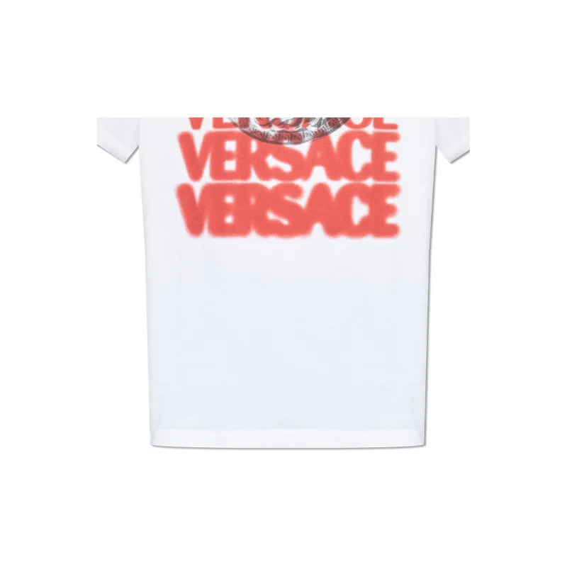 VERSACE Logo Printed Crewneck T Shirt-6