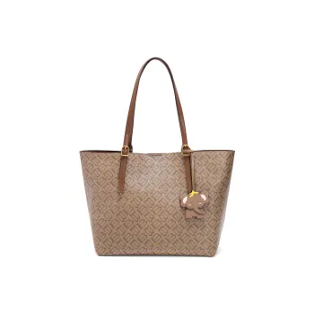 BELLE Artificial Leather Tote Bag Shoulder Bag Large Size Women's Coffee/Apricot