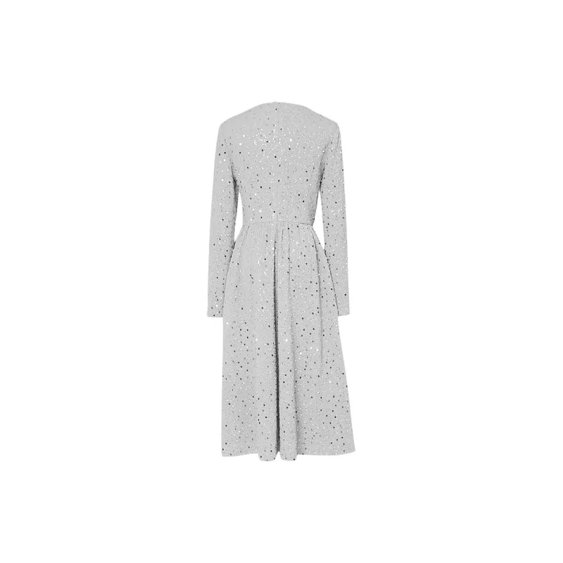 Duffy Fashion Long Sleeved Dresses Women's Light Gray-1