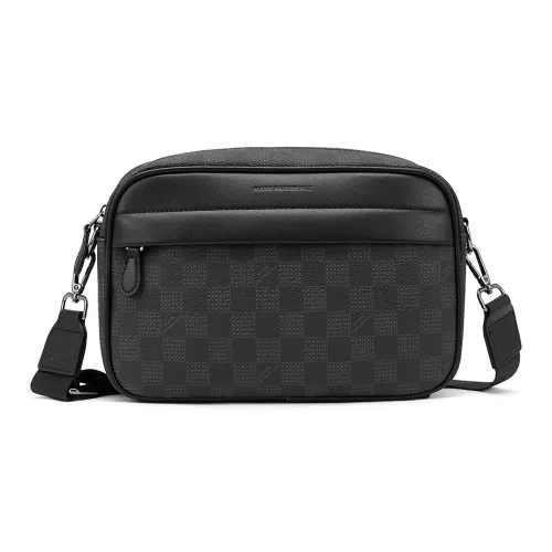 FAIRWHALE Synthetic Leather Crossbody Bag Shoulder Bag Small Square Bag Commuter Bag Regular Men's Black