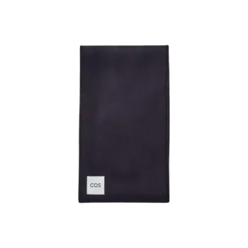 COS Wool Blend Wool Lyocell Knit Scarves Men's Navy Blue