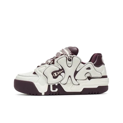 Champion Buckle Fun Coco Skate Low-Top Skateboard Shoes Men's Milk White/Burgundy