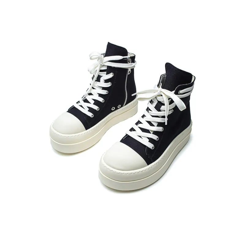 Year By Year Slip Resistant High Top Skateboard Shoes Unisex Black-1