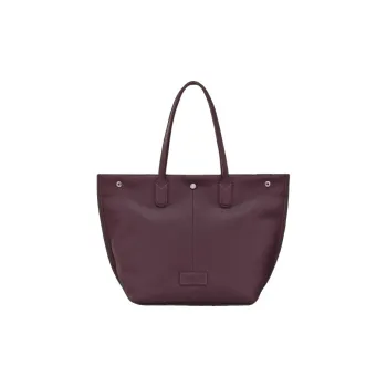 LONGCHAMP Grained Calfskin Tote Bag, Shopping Bag, Shoulder Bag, Handbag Large Size Women's Dark Purple