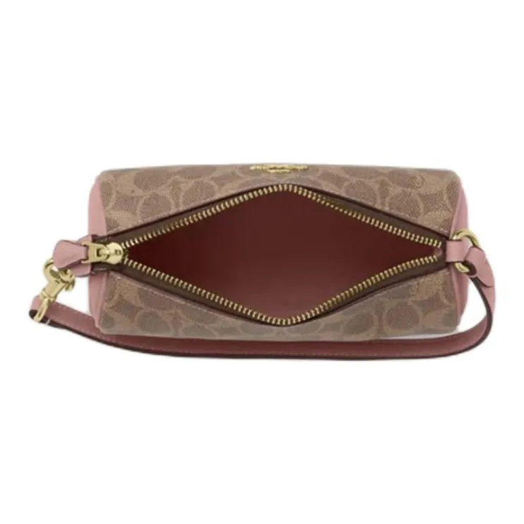 COACH Nolita PVC Cylinder Bag Handbag, Shoulder Bag Trumpets Women's Brown & Pink-2