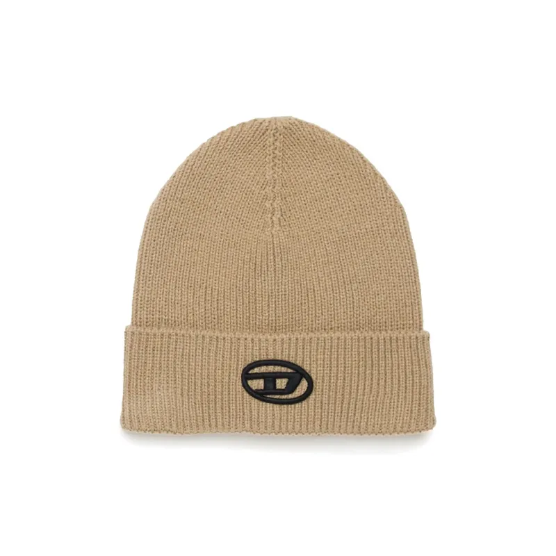 DIESEL Logo Embroidered Turn-Up Hem Beanie-0
