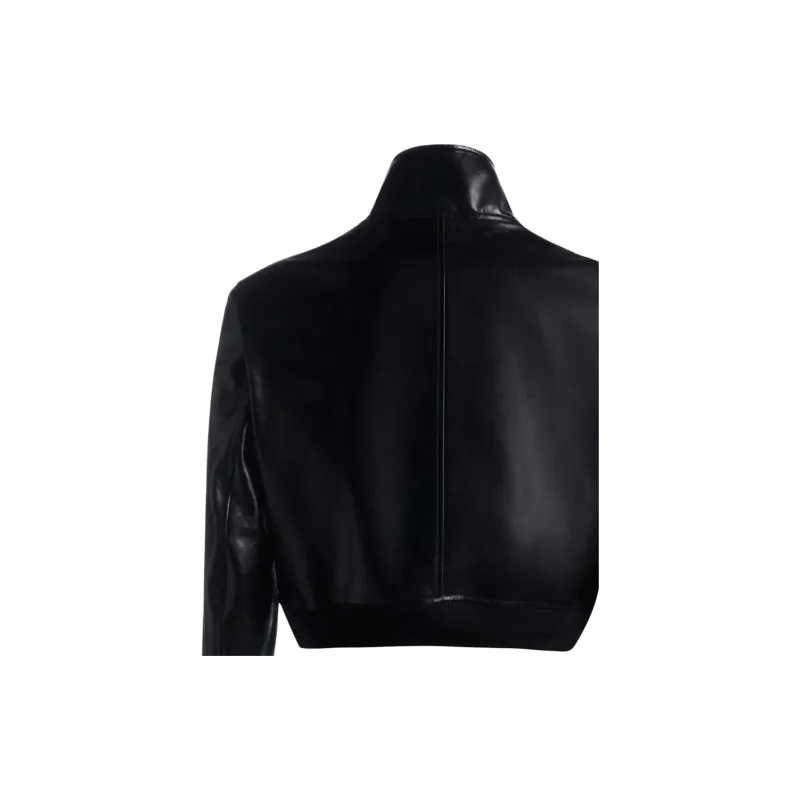 BALLY Cropped Leather Jacket-4