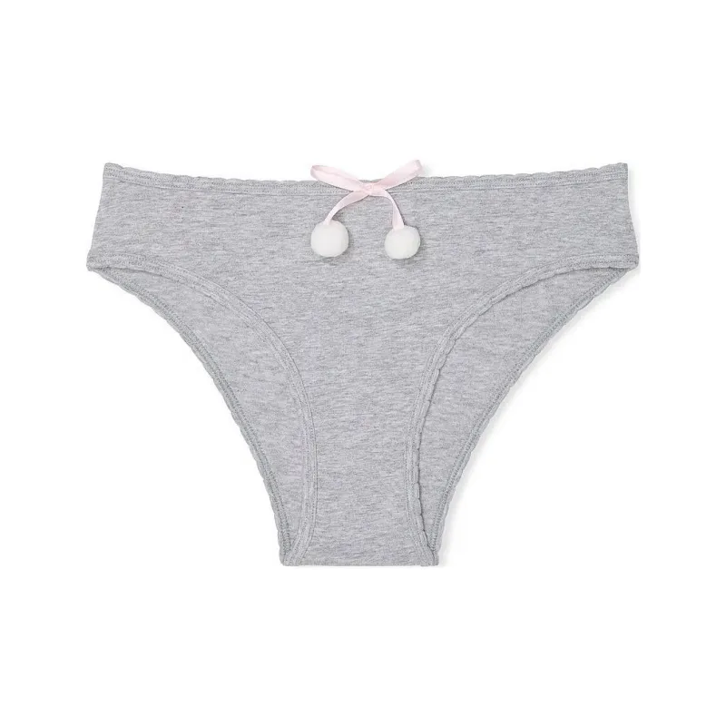 Victoria's Secret PINK Powder Puff Cotton Cheeky Panty / MHGPT Underpants Women's 1 Pack Medium Gray-0