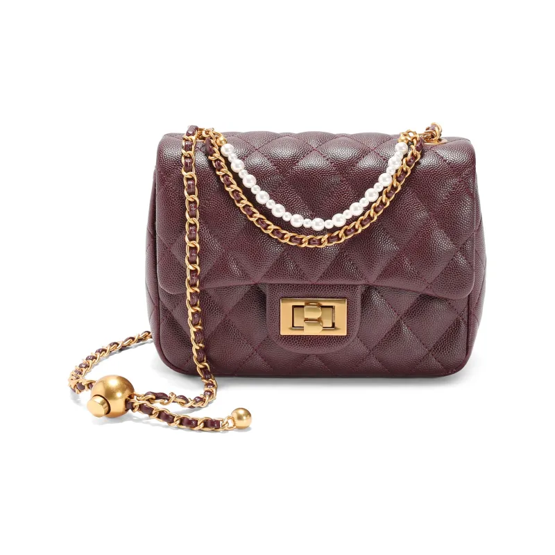 BELLE Synthetic Leather Crossbody Bag Trumpets Women's Beige/Black/Red-0