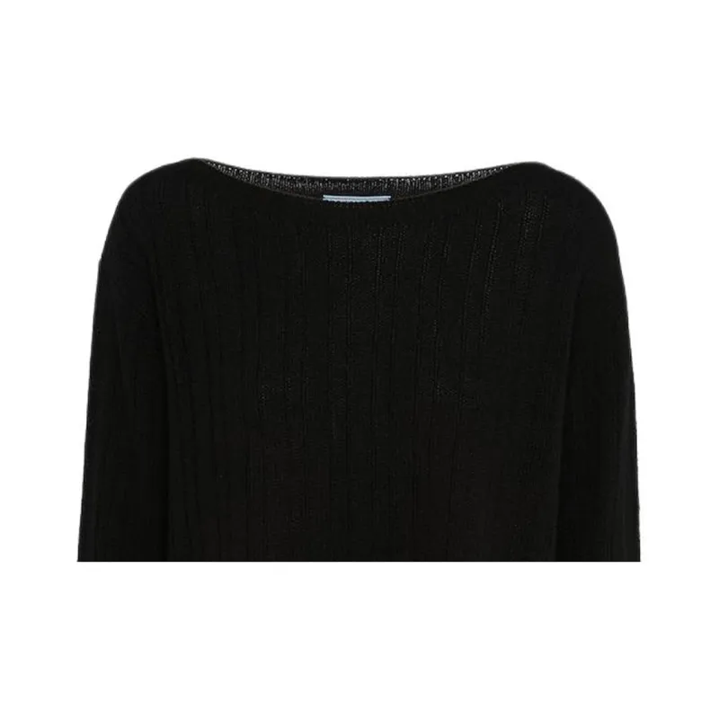 PRADA Wool And Cashmere Boat-neck Sweater Sweater Women's Black-4