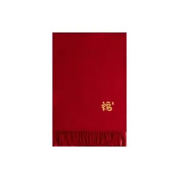 Shanghai Story Sheep Wool Knit Scarves Unisex Burgundy