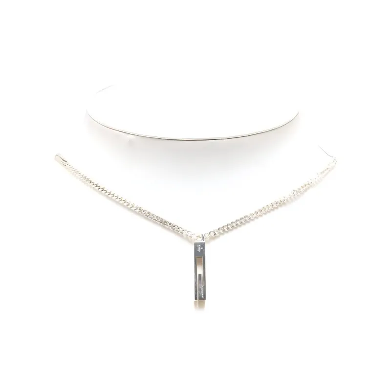 GUCCI 2000-2015 Sterling G Bar Pendant Costume Necklace-2