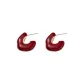 Red Drip Glaze Hoop Earrings 1 Pair Eh-2674.ebC