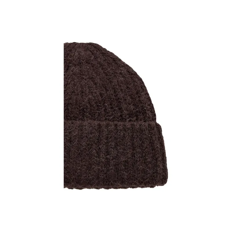 COS Alpaca Wool Polyester Elastane Beanies Men's Brown-1