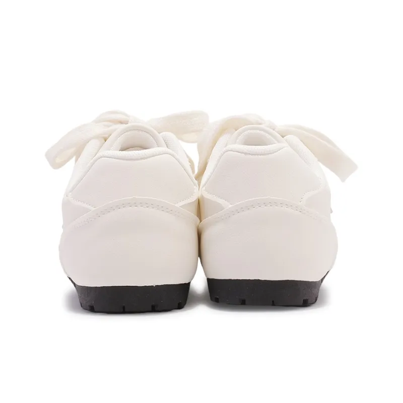 MKTKM Anti Slip Wear Resistant Low Top Casual Shoes Women's Beige-5