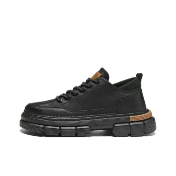 HLA Work Boots Men Low Top Black/Red Brown