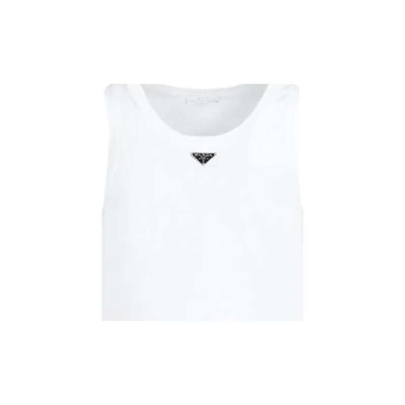 PRADA Triangle Logo Crewneck Tank Top-2
