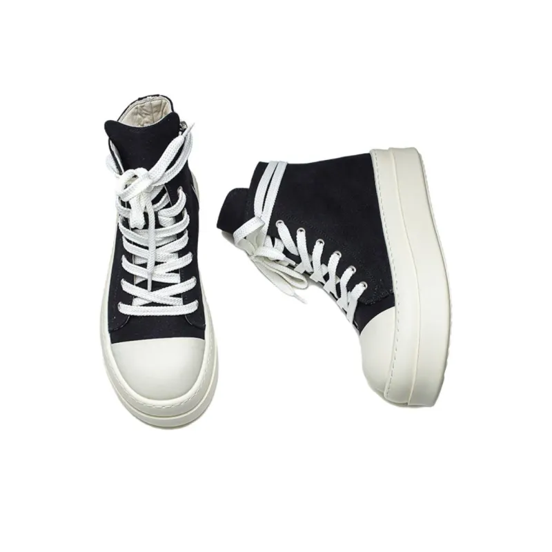 Year By Year Slip Resistant High Top Skateboard Shoes Unisex Black-2