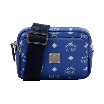MCM Klassik Visetos Canvas Camera Bag, Fanny Pack, Shoulder Bag, Crossbody Bag Men's Modern Blue