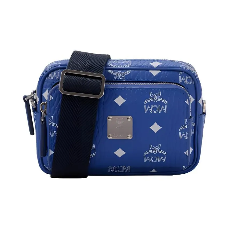 MCM Klassik Visetos Canvas Camera Bag, Fanny Pack, Shoulder Bag, Crossbody Bag Men's Modern Blue-0