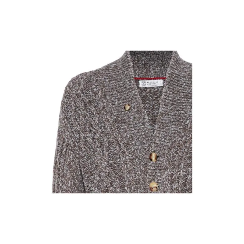 Brunello Cucinelli Cable Knitted Button Up Cardigan-5