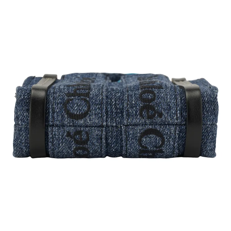 Chloe Woody Denim Tote Bag Shopping Bag Shoulder Bag Crossbody Bag Handbag Nano Women's Blue-6