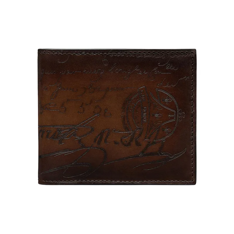 BERLUTI Cow Leather Wallet Men's Coffee-1