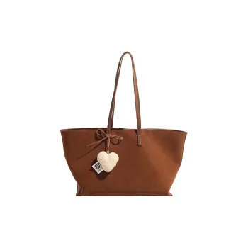 LUVISTRUE Faux Suede Shoulder Bag Tote Regular Women's Black/Coffee/Green/Yellow Brown