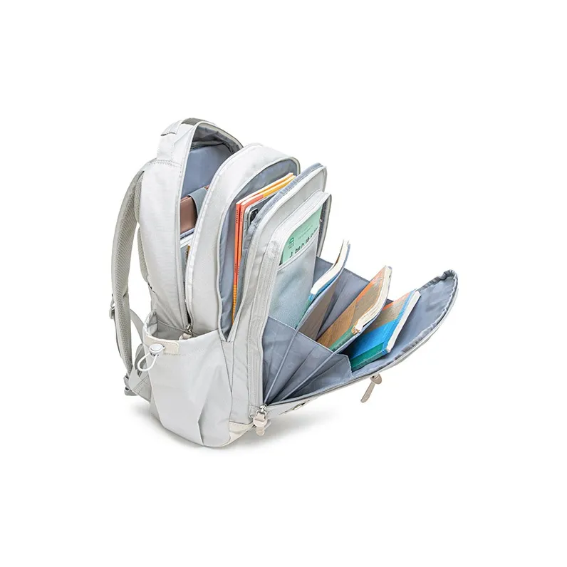 Almost Bear Polyester Backpack Computer Backpack Large Size Unisex Classic Black/White Sand Gray-9
