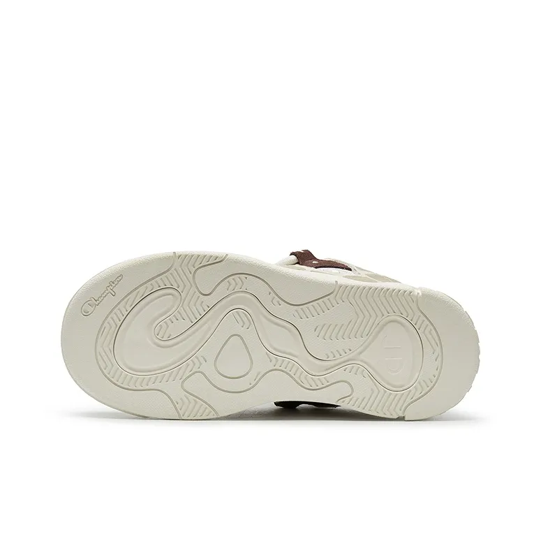 Champion Puffed Donut Low-Top Skateboard Shoes Men's Milk White/Sand Stone-4