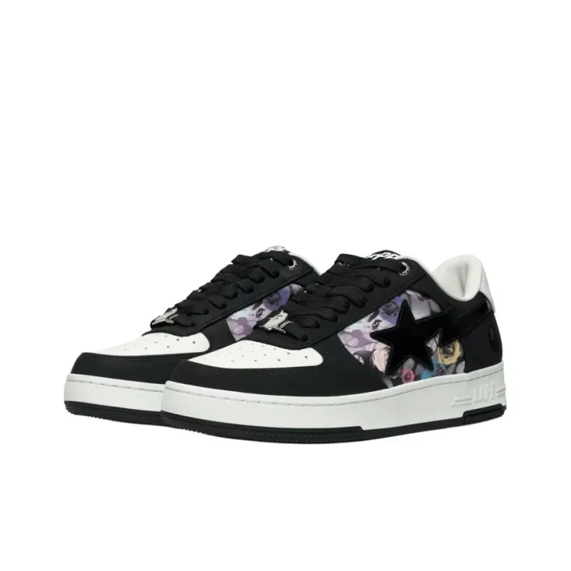 A BATHING APE STA Wear resistant And Lightweight Low Top Skateboard Shoes Unisex Black-2
