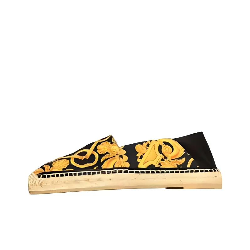 FANSIZHE Espadrilles Men's Black Yellow-0