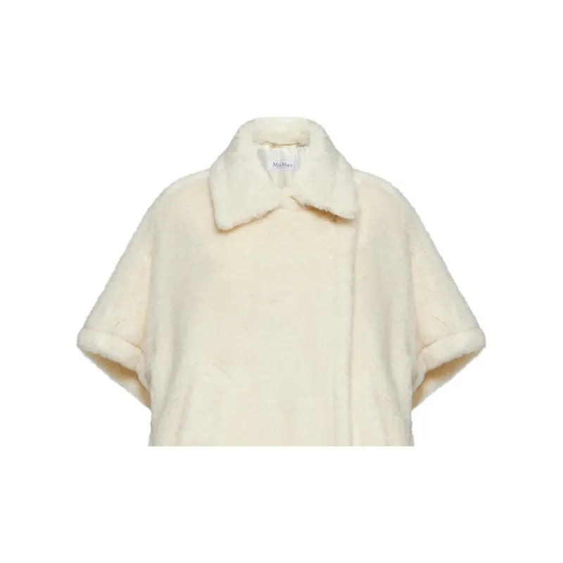 MaxMara Collared Short-Sleeved Cape Coat-4