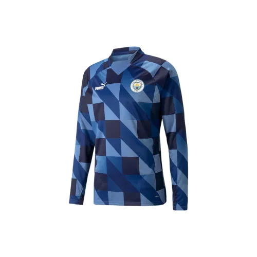 PUMA Manchester City MATCH Pre Sweat Soccer Jerseys Men's Blue