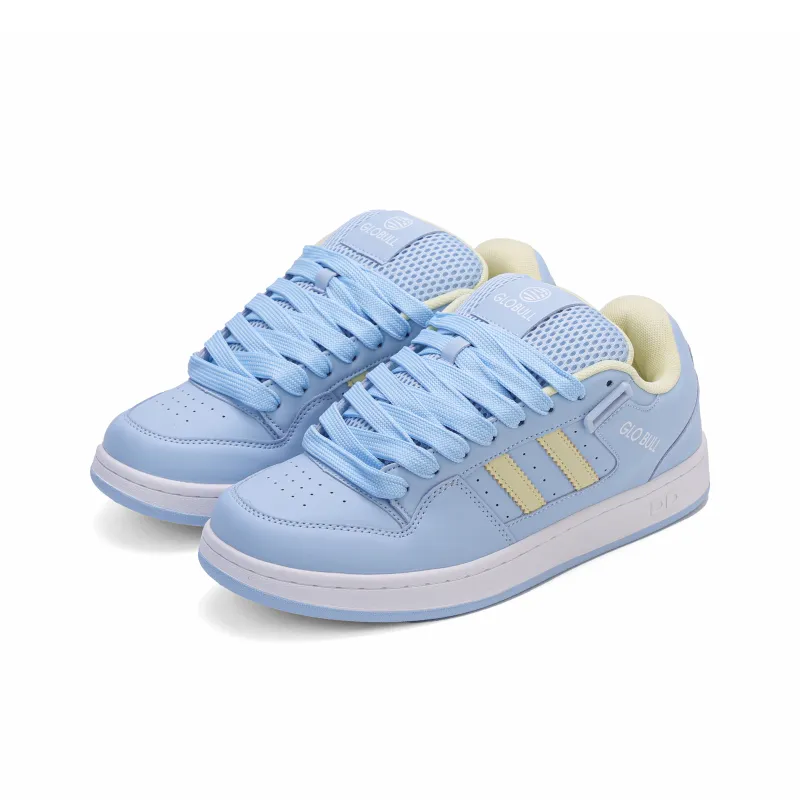 GLO BULL Skateboard Shoes Unisex Low Top Light Blue Yellow-2