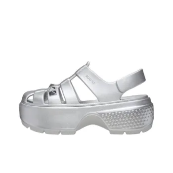 Crocs Stomp Roman Sandals 5.9cm Women's Silver