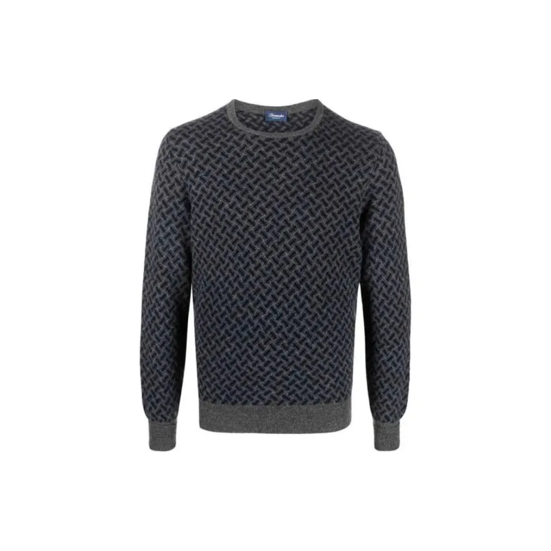 Drumohr Patterned-jacquard Cashmere Jumper-0