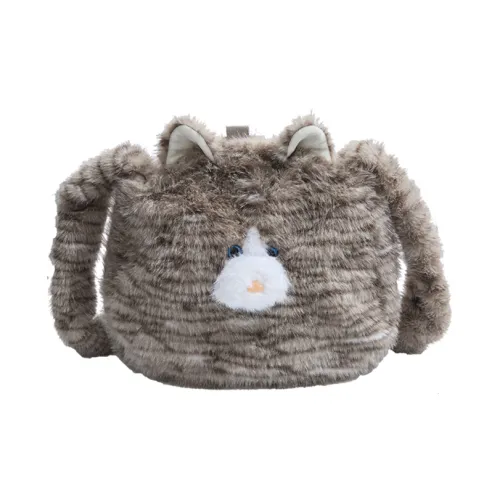 Meow In The Grass Woolen Shoulder Bag, Crossbody Bag Women's Silver Gradient/Garfield