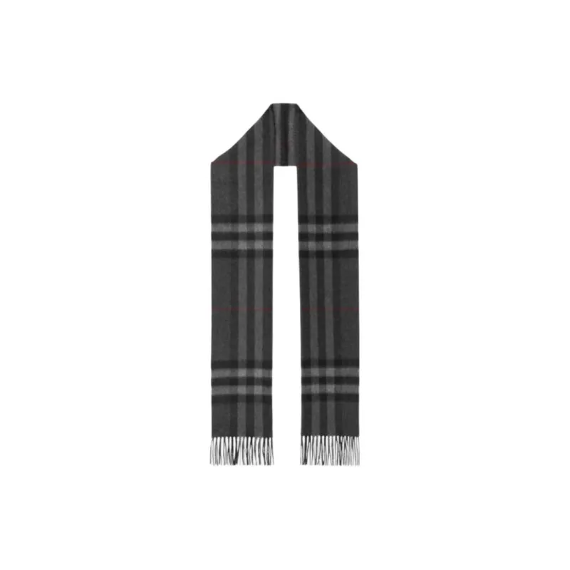 Burberry Cashmere Knit Scarves Unisex Gray-0
